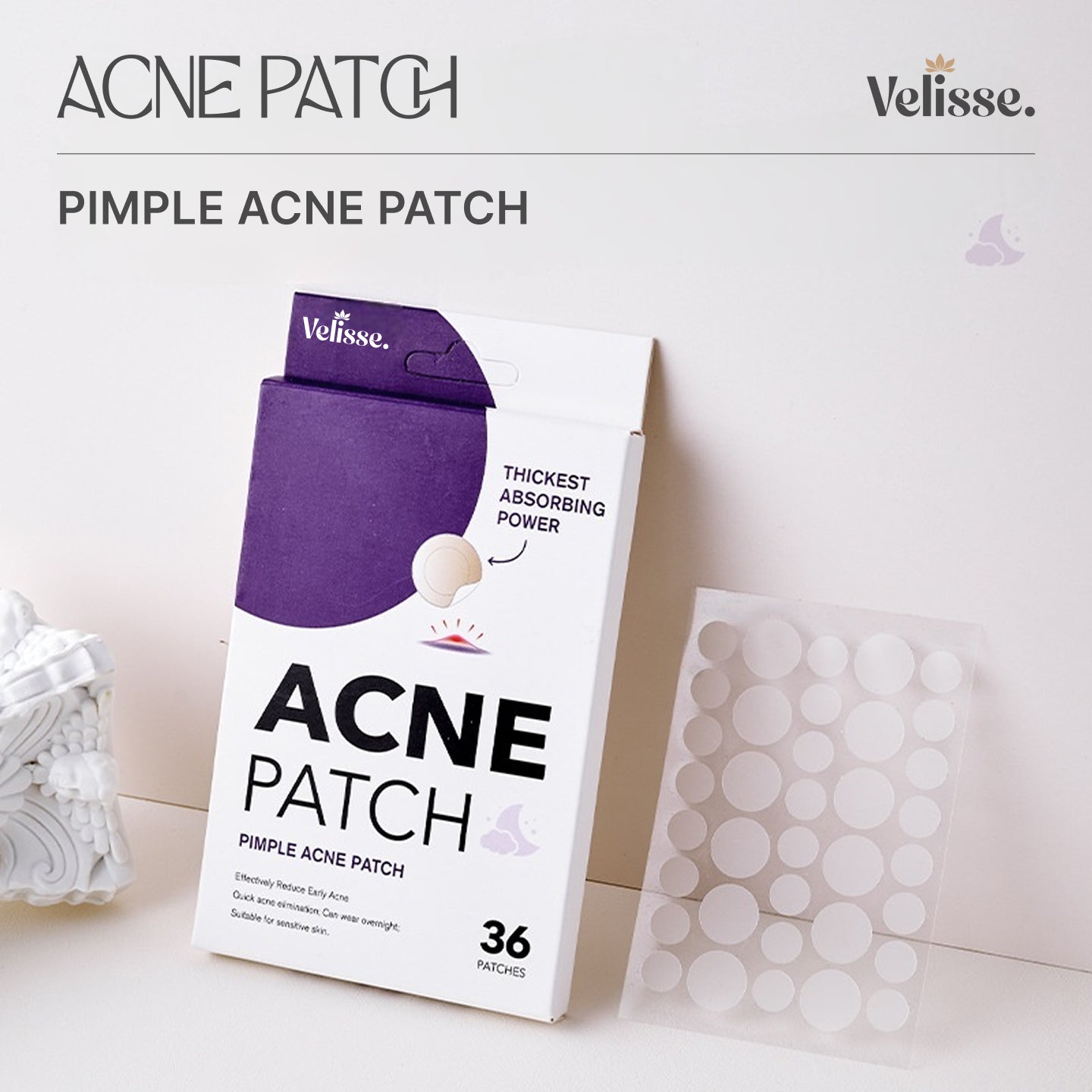 Velisse Blemish Care Hydrocolloid Spot Cover Patches (36–48 Patches)