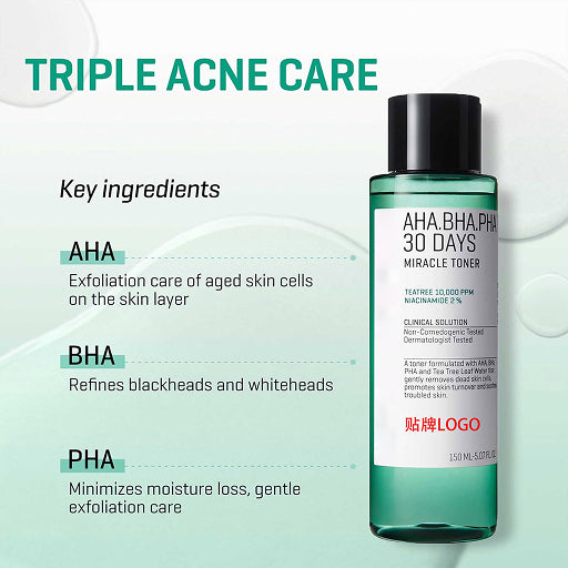 AHA BHA PHA Tea Leaf Facial Toner - Gentle Daily Resurfacing (150ml)