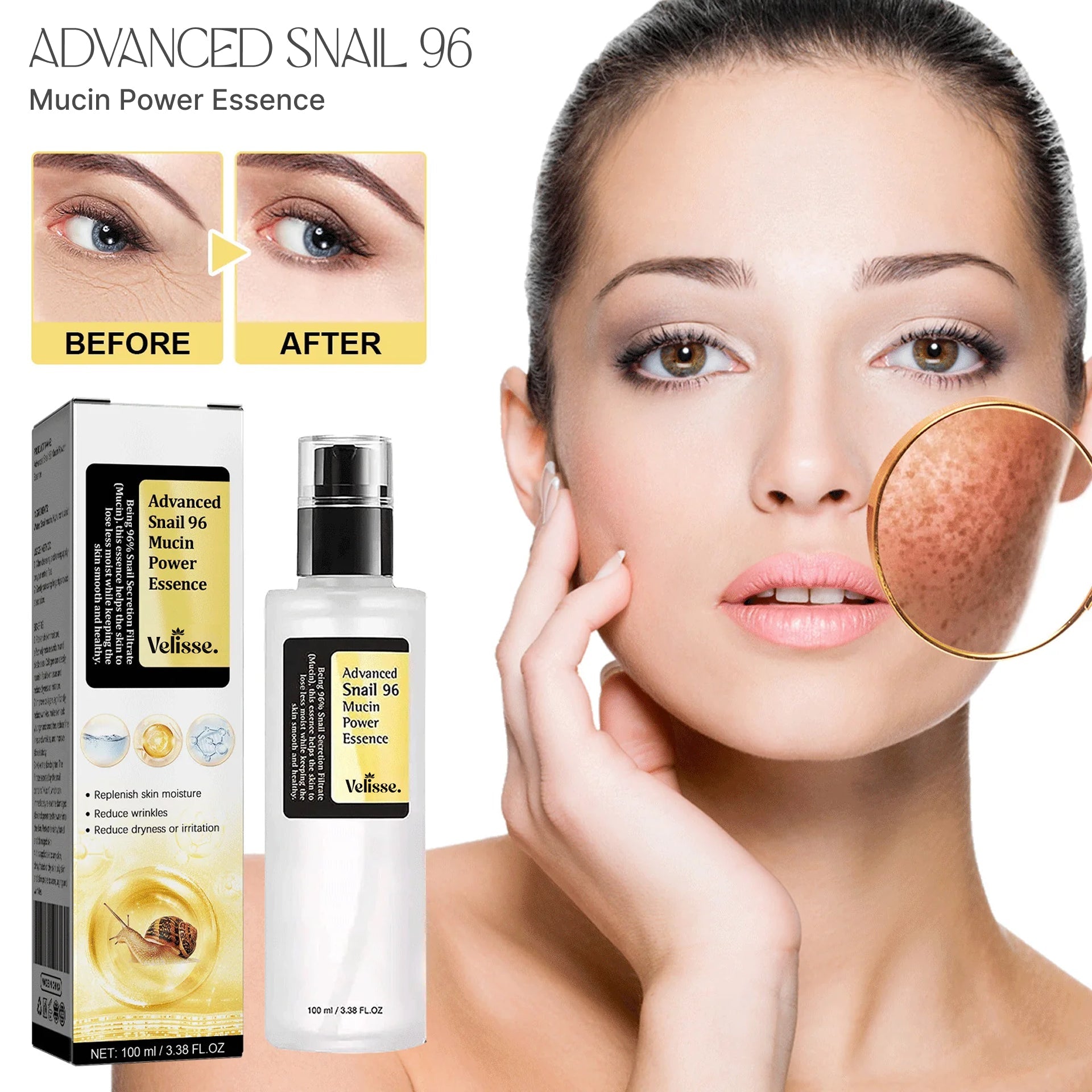 Advanced Radiance Snail 96% Mucin Essence Serum - Velisse -