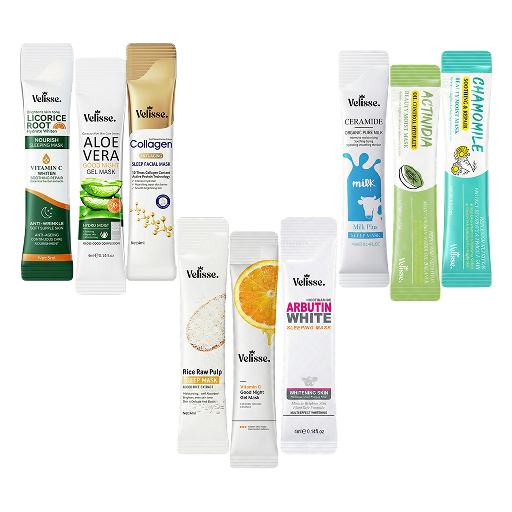Good Night Gel Sleeping Mask Set - Hydrating, Brightening & Repair (20 × 4ml Strips) - Velisse -