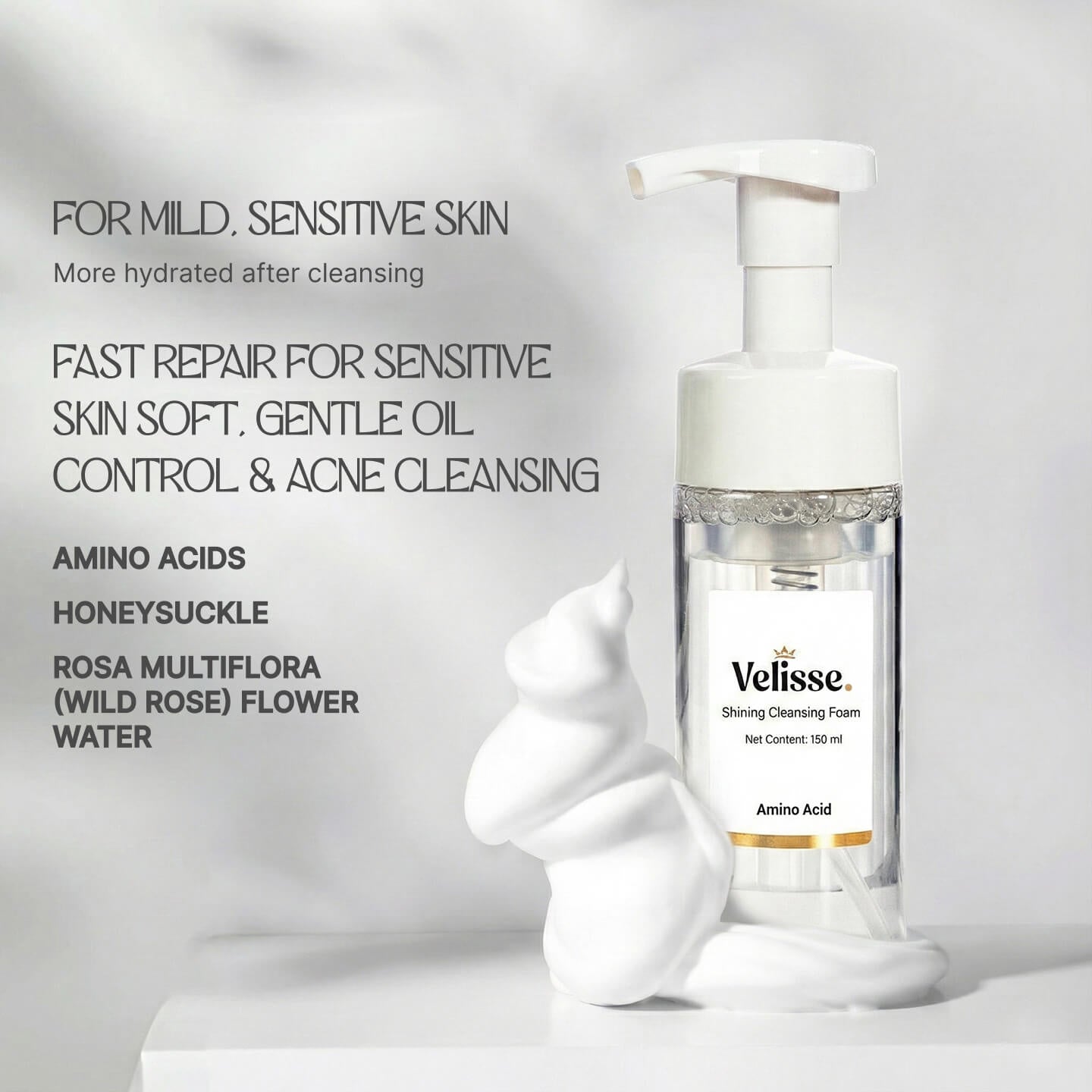 Hydrating Oil-Control Shining Skin Cleansing Foam - Deep-Pore Mousse Cleanser - Velisse -