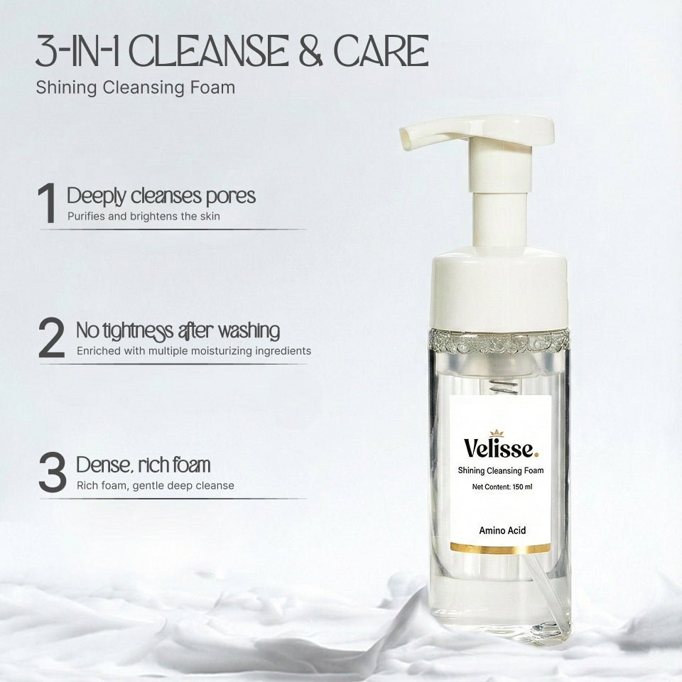 Hydrating Oil-Control Shining Skin Cleansing Foam - Deep-Pore Mousse Cleanser - Velisse -