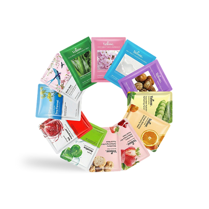 Refreshing & Fruity Moisturizing Facial Mask (5 pcs) (Fruity, Floral & Botanical Series) - Velisse -