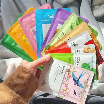 Refreshing & Fruity Moisturizing Facial Mask (5 pcs) (Fruity, Floral & Botanical Series) - Velisse -